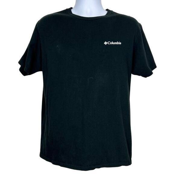 Columbia Black T-Shirt With Camo Logo Men's Large Cotton Shirt - Picture 2 of 10